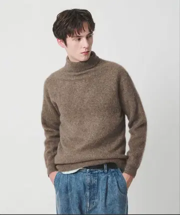 BEAUTY&YOUTHUNITEDARROWS 헤어리 야크 아제 터틀 니트