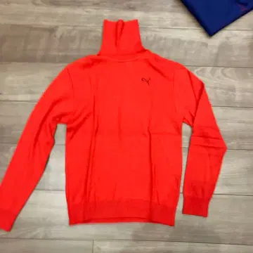PUMA 오렌지 하이넥 스웨터 M