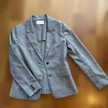 any SiS 그레이 체크 무늬 테일러드 자켓