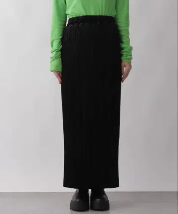 벨로아 플리츠 타이트 스커트 TALL TM 사이즈 블랙
