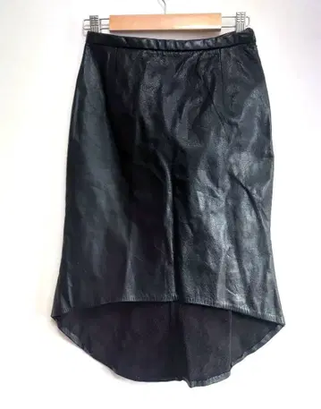 그레이스 콘티넨탈 리얼 가죽 백 프릴 스커트