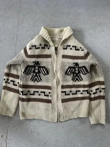 70's L.L.Bean 카우친 썬더버드 블록체 택 (TM 표기)