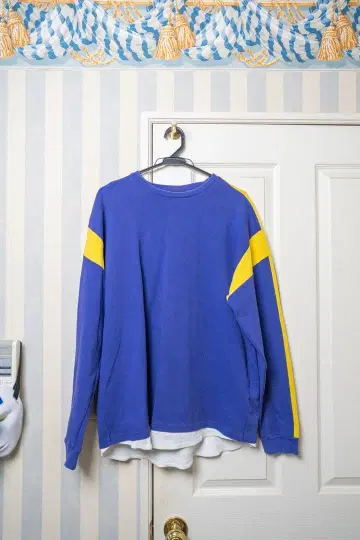 BEAMS HEART 파랑/노랑 긴팔 트레이닝복 L