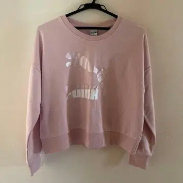 미사용 새상품 PUMA 핑크 로고 트레이닝복