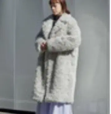 [ Rose BUD ] 퍼 보아 롱 코트 그레이