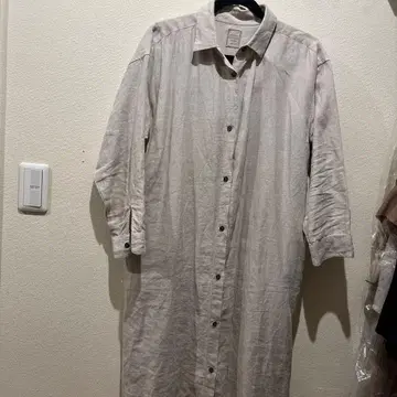 린넨 셔츠 원피스 긴팔 라이트 베이지