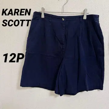KAREN SCOTT [ 12P ] 네이비 숏팬츠 네이비 컬러 하의