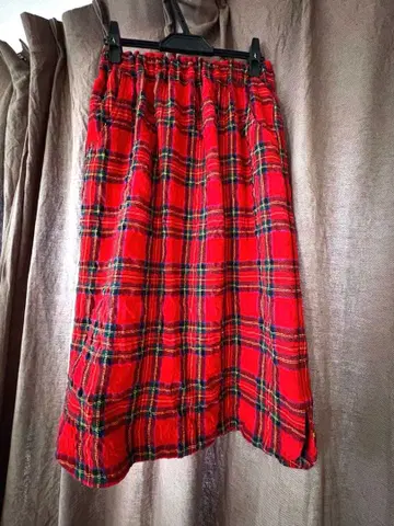 새상품급 bulle de savon 스커트 빨간색 체크 사이즈 F