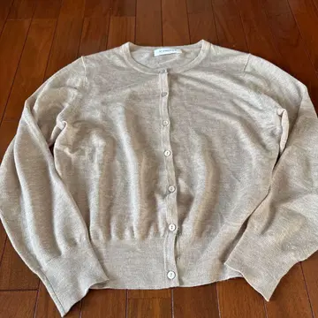 M-PREMIER 베이지 니트 가디건