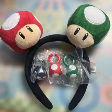 usj 유니버셜 마리오 버섯 머리띠 세트
