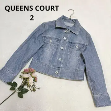 퀸즈 코트 데님 자켓 G 자켓 아우터 숏 기장 라이트 블루