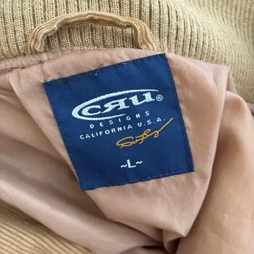 CRU 후드 부착 자켓 L 사이즈 베이지 브라운