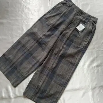 Plantation 울 혼방 체크 무늬 와이드 팬츠 (M) 큽니다!
