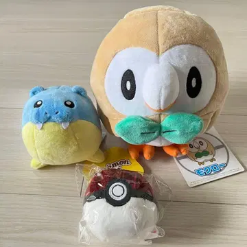 포켓몬 봉제 인형 3종 세트 목도리 수륙챙이 코메다 커피 몬스터볼