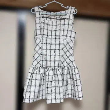 Randy 슬리브리스 미니 원피스 체크 무늬