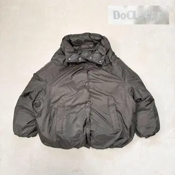 두클라쎄 다운 자켓 숏 기장 드로 코드 그레이 M