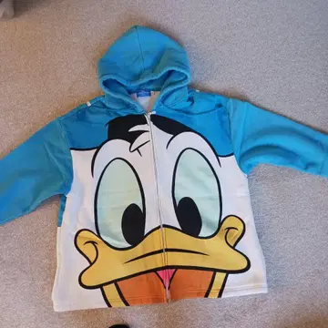디즈니랜드 도널드 덕 빅 페이스 후드티 속기모