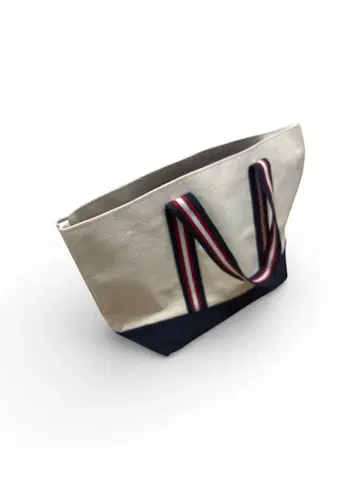 스트라이프 핸들 토트백