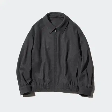 UNIQLO 브러쉬드 저지 오버사이즈 블루종