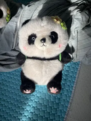 팬더 봉제 인형 꽃 장식 포함