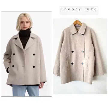Theory luxe 38 캐시미어 혼방 더블 페이스 코트