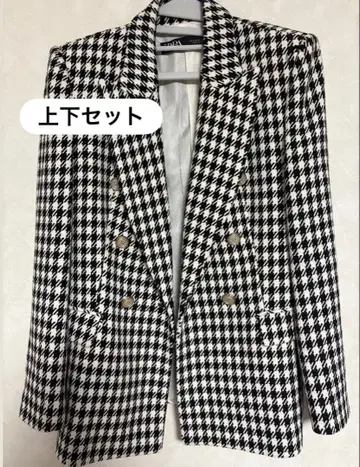 ZARA 하운드투스 체크 자켓 셋업