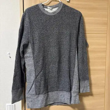 LOOPWHEELER 블랙 서리 그레이 XL 일본제 맨투맨