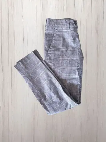 United Tokyo 그레이 체크 무늬 팬츠