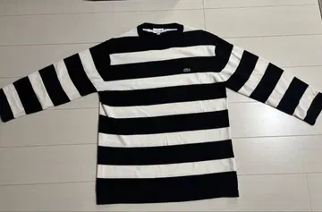 LACOSTE 네이비/화이트 스트라이프 T셔츠 L
