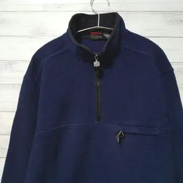하프 지퍼 플리스 풀오버 L 네이비 USA 구제 의류