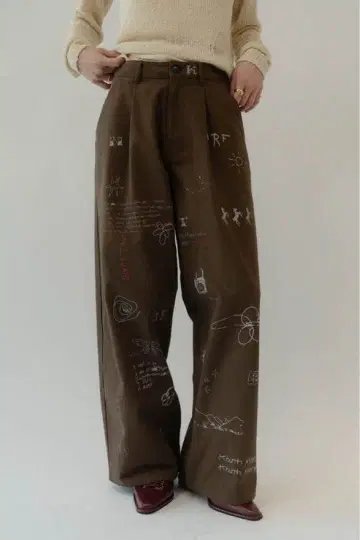 [ Knuth Marf ] high waist tattoo pants