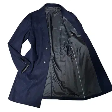 새상품급 정장 셀렉트 체스터 코트 네이비 헤링본 M