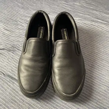 CONVERSE SKATEBOARDING 가죽 슬립온 블랙