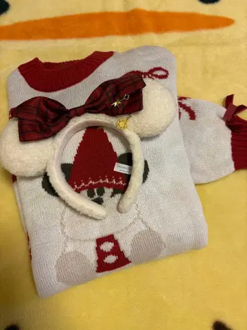 디즈니 크리스마스 2025 릴린린 스웨터 머리띠