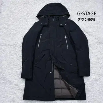G-STAGE 후드 탈부착 가능 다운 코트 2way 블랙