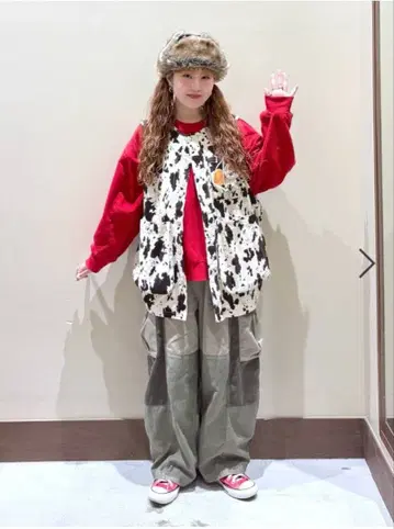 니코앤드 [새상품] 보이즈 실루엣 포켓 베스트 2 카우 패턴