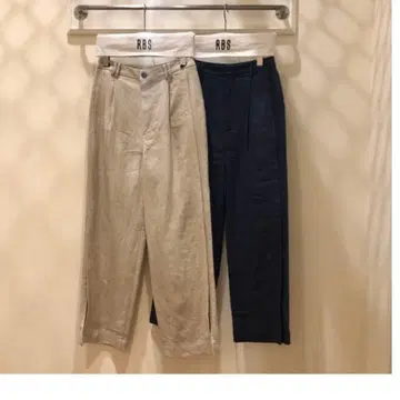 RBS 사이드 슬릿 턱 팬츠 BEIGE