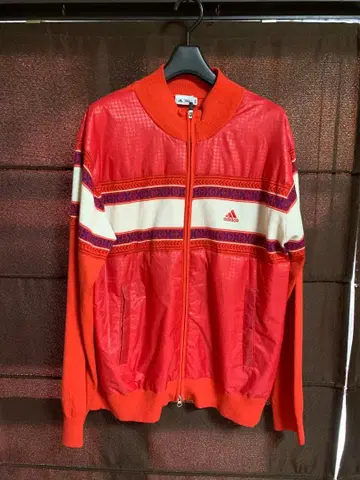 아디다스 골프 하이넥 니트 트랙 자켓 빨간색 O/XG 빅 사이즈