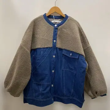 루피리안 플리스 데님 절개 자켓 데님 블루/보아 베이지 새상품
