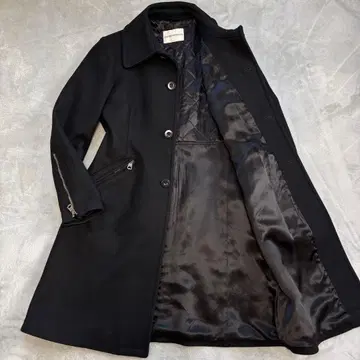 새상품급 EMPORIO ARMANI 롱 코트 블랙 퀼팅 울