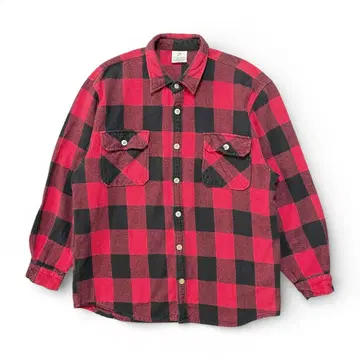 구제 의류 아웃도어 버팔로 체크 헤비 플란넬 플란넬 셔츠 긴팔 셔츠