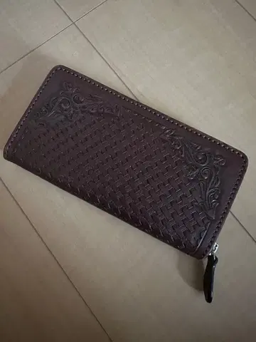 [ 미사용 ] SAAD 라운드 지퍼 장지갑 브라운