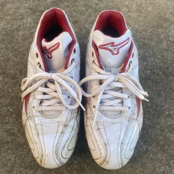 미즈노 스파이크 슈즈 화이트/레드