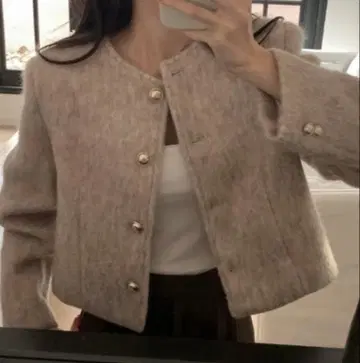 N.s 노카라 자켓 베이지