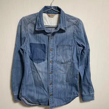 익명 배송 여성용 데님 셔츠 멜란지 인디고 염색