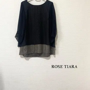 ROSE TIARA 티셔츠 빅 사이즈 스트라이프 리본