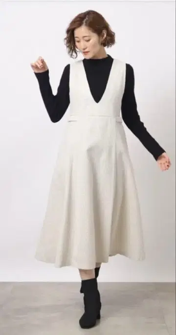 플레어 스커트 점퍼 드레스 L 사이즈