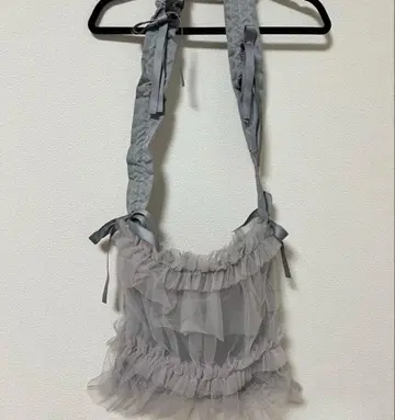 메리제니 드로스트 튤 리본 토트백