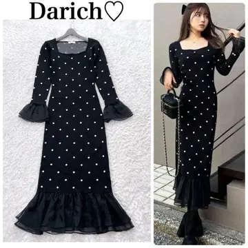 Darich 다리치 시어 도킹 머메이드 원피스 도트 롱