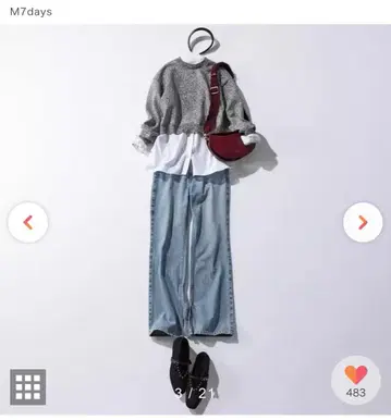 M7days 실버 크루넥 니트